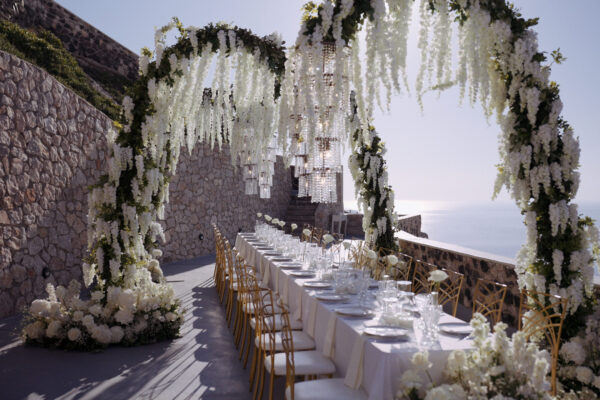 wedding reception decoration el viento santorini